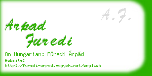 arpad furedi business card